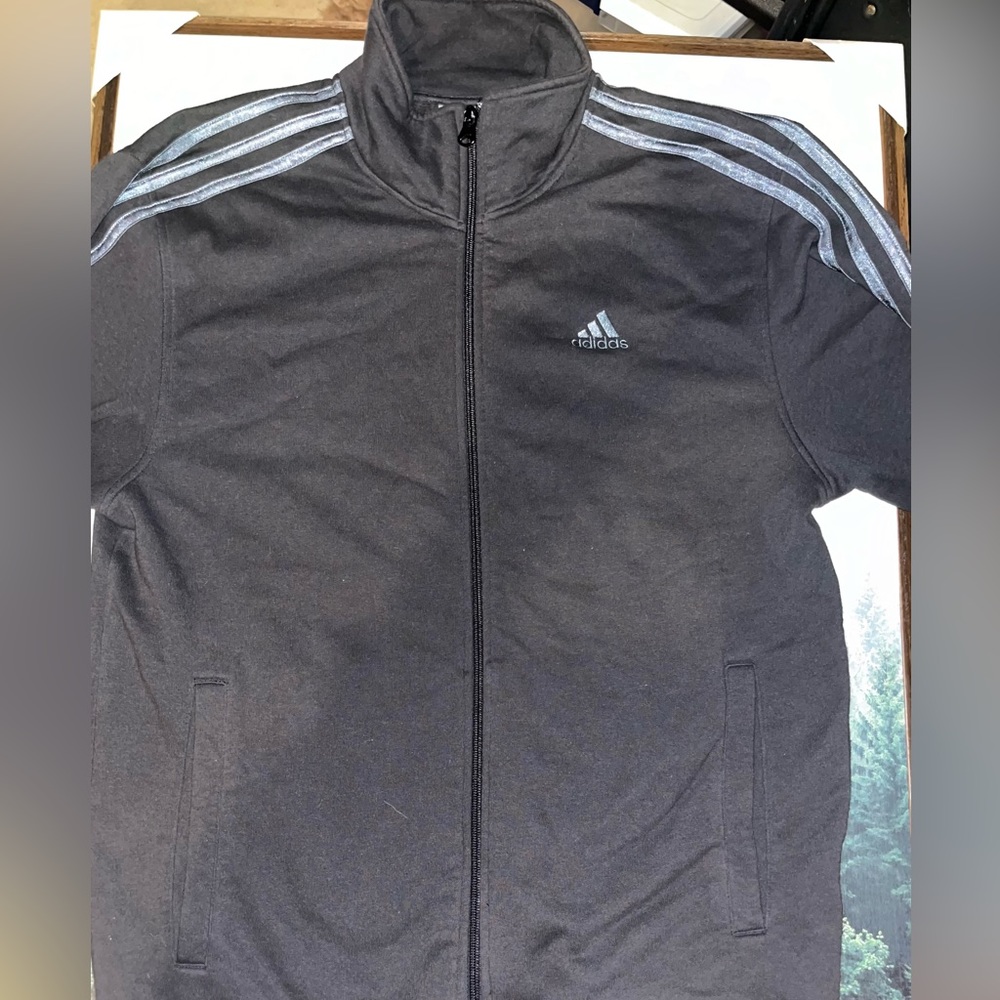 Adidas Black Athletic Zip Up Size M